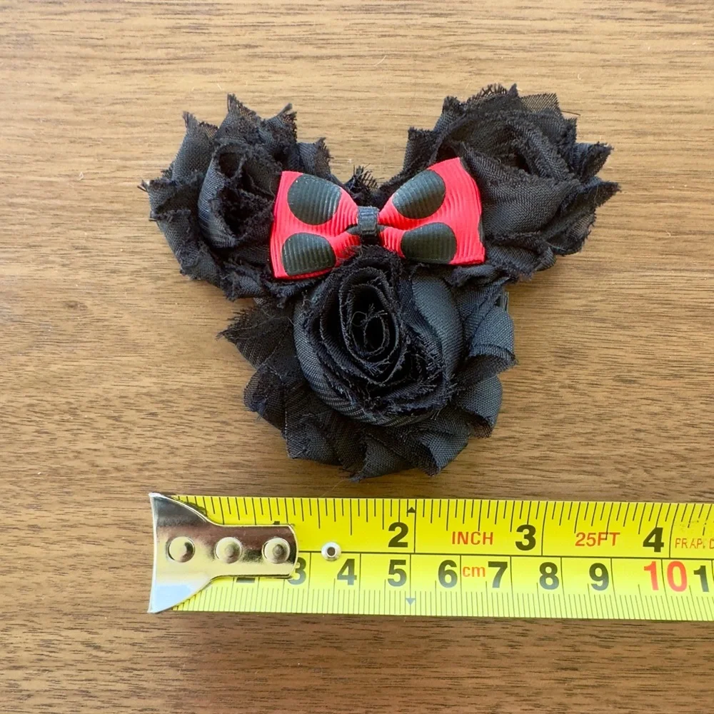 Minnie Mouse Shaggy Bow Hair Clip - Handmade by Me